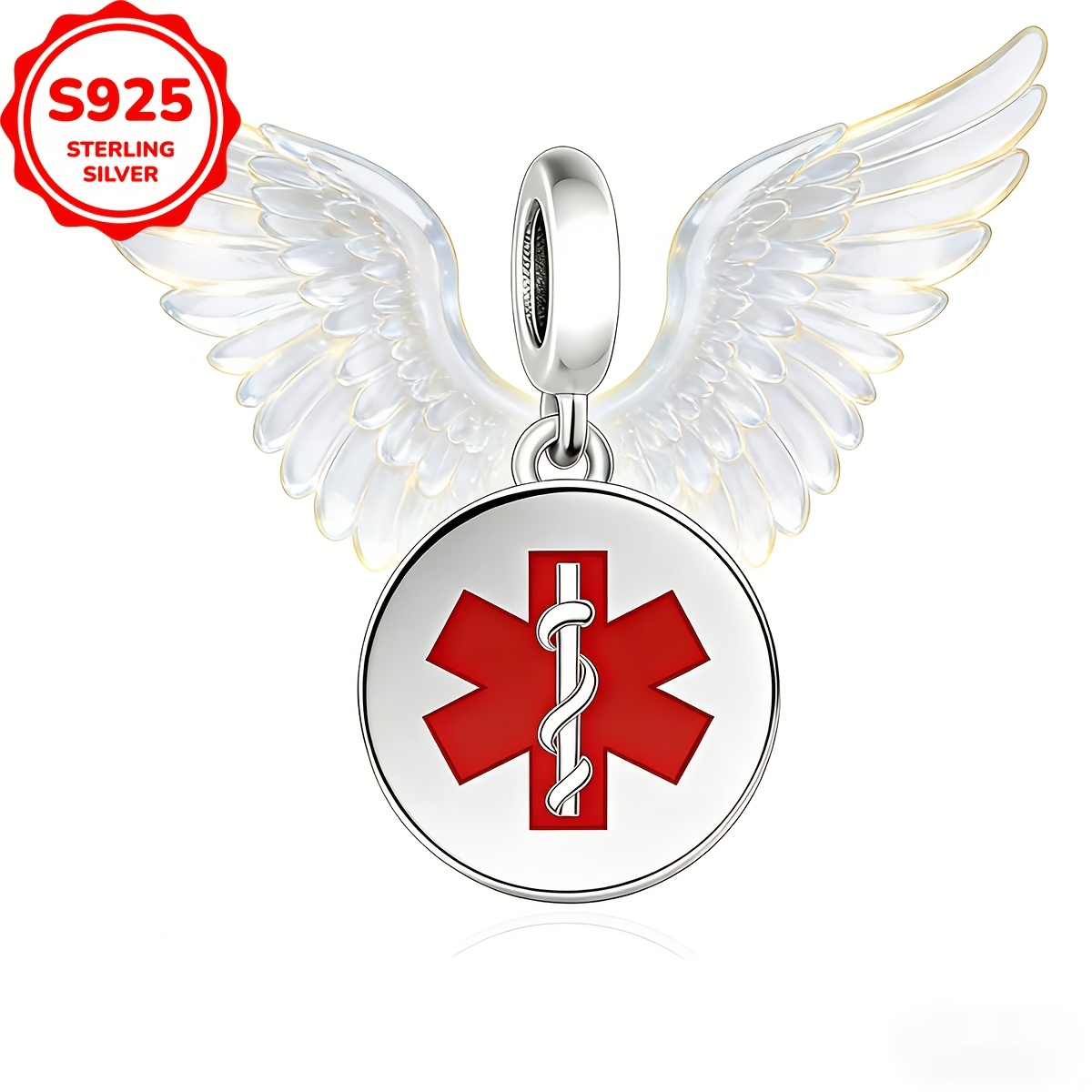 925 Sterling Silver Creative Design Warning Pendant for DIY Jewellery